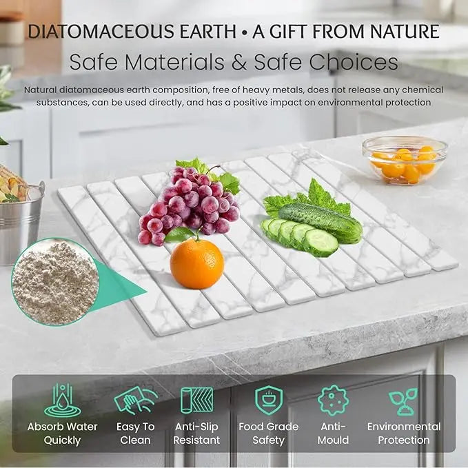 Large Diatomaceous Earth Dish Drying Mat