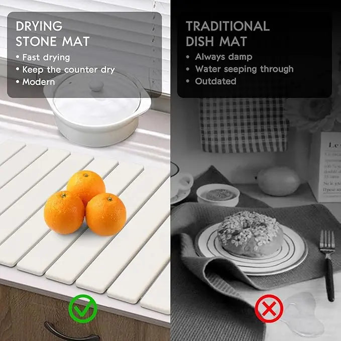 Large Diatomaceous Earth Dish Drying Mat