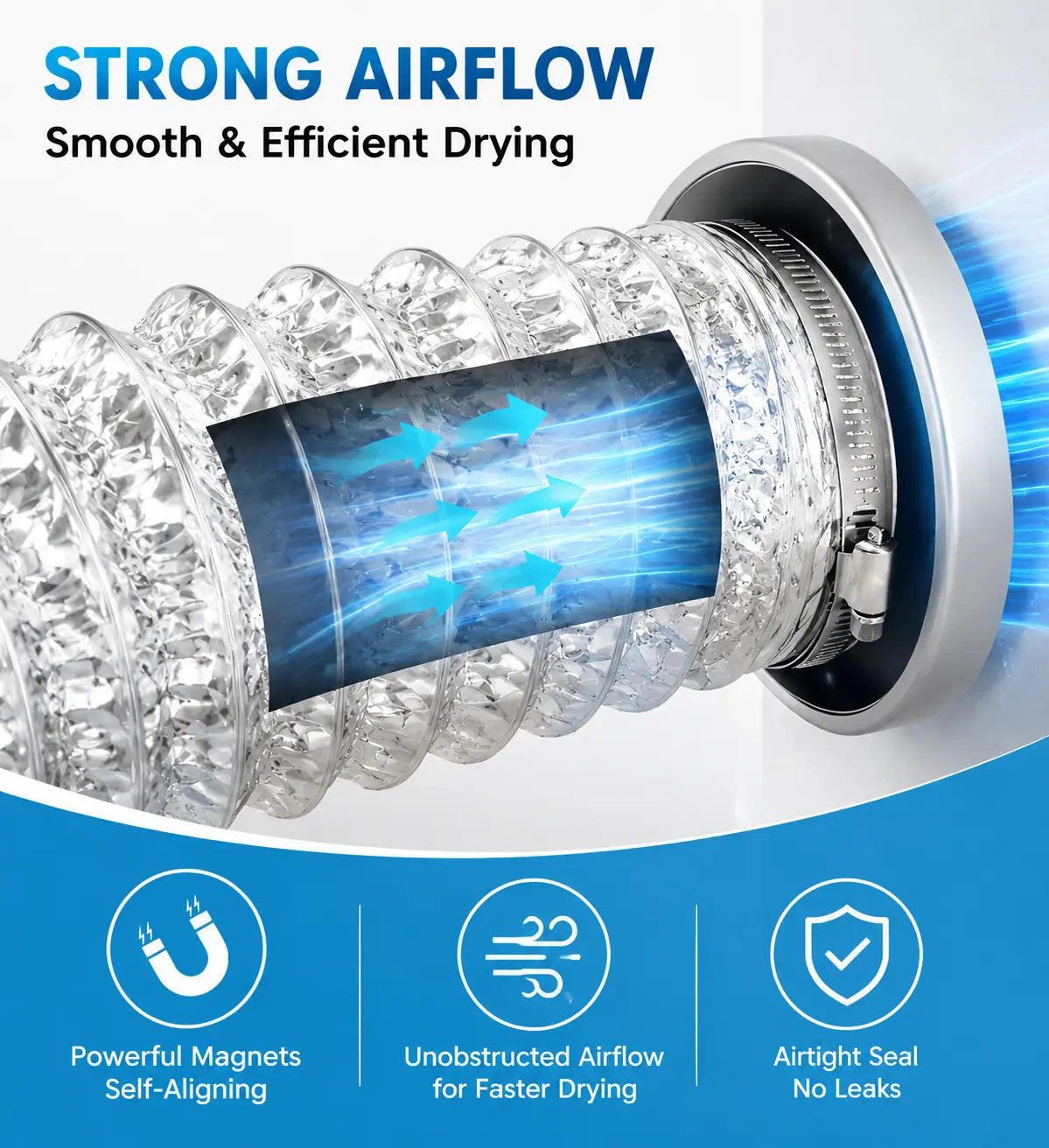 Upgrade Stainless Steel Magnetic Dryer VentCoupling Quick Connect