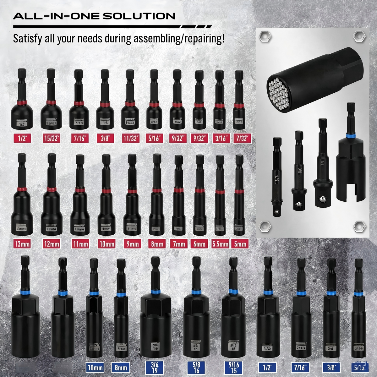 Magnetic Impact Nut Driver Set