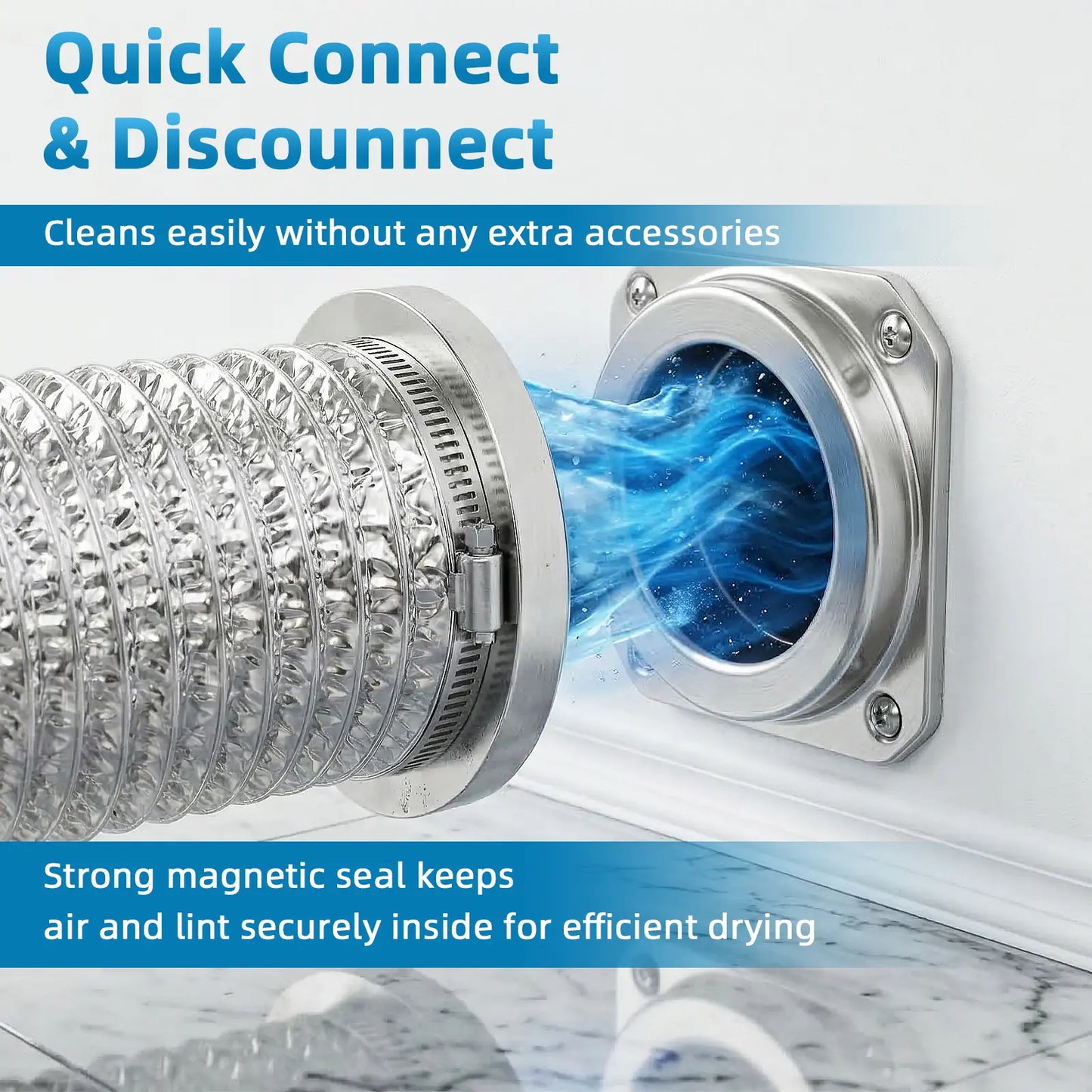Upgrade Stainless Steel Magnetic Dryer VentCoupling Quick Connect